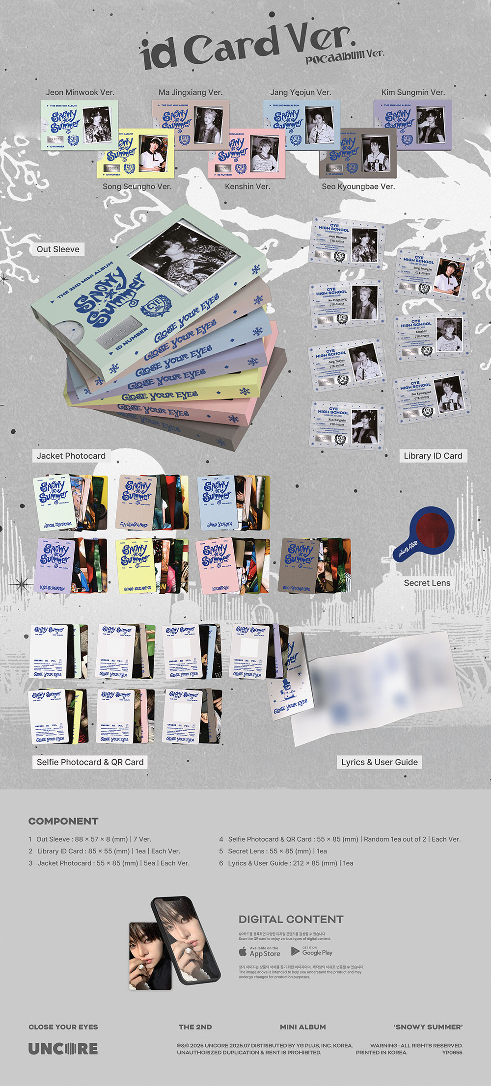 CLOSE YOUR EYES - THE 2ND MINI ALBUM [SNOWY SUMMER] (ID CARD VER