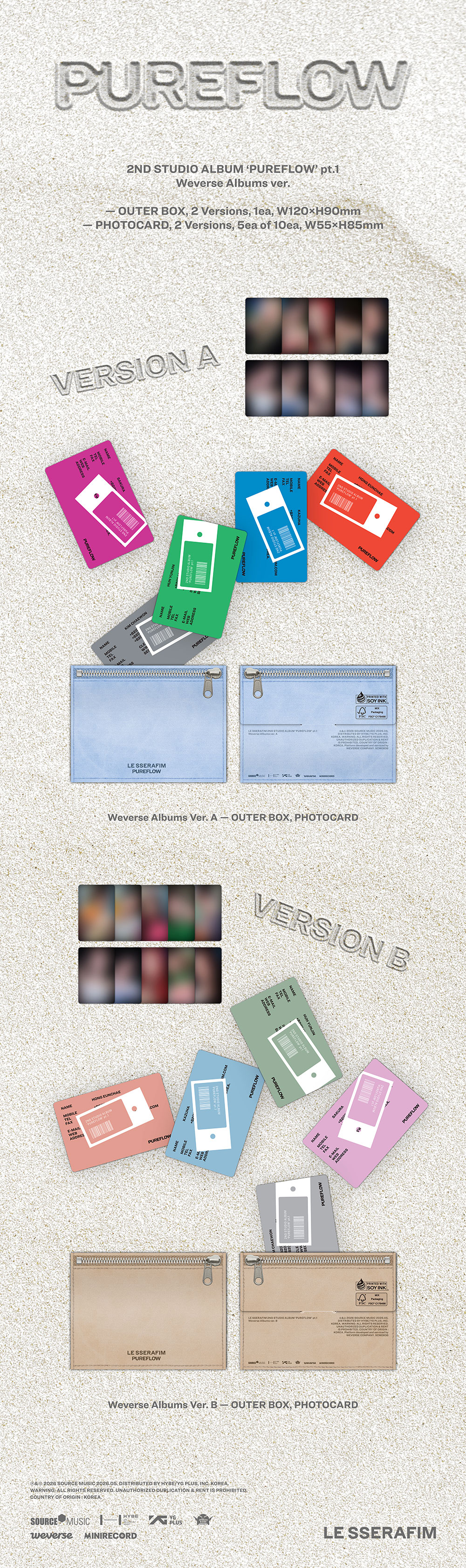 Le Sserafim Pureflow Part 1 2nd Studio Album Weverse Album Version Pack Shot